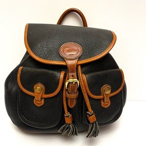 Vintage Dooney & Bourke All Leather Medium,  Adjustable Strap Backback